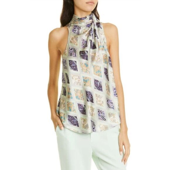 Cinq à Sept Adalynn Print Sleeveless Turtleneck Medium NEW $325 - Picture 12 of 14